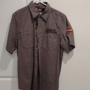 Harley-Davidson Men's Gray Button Down Shirt